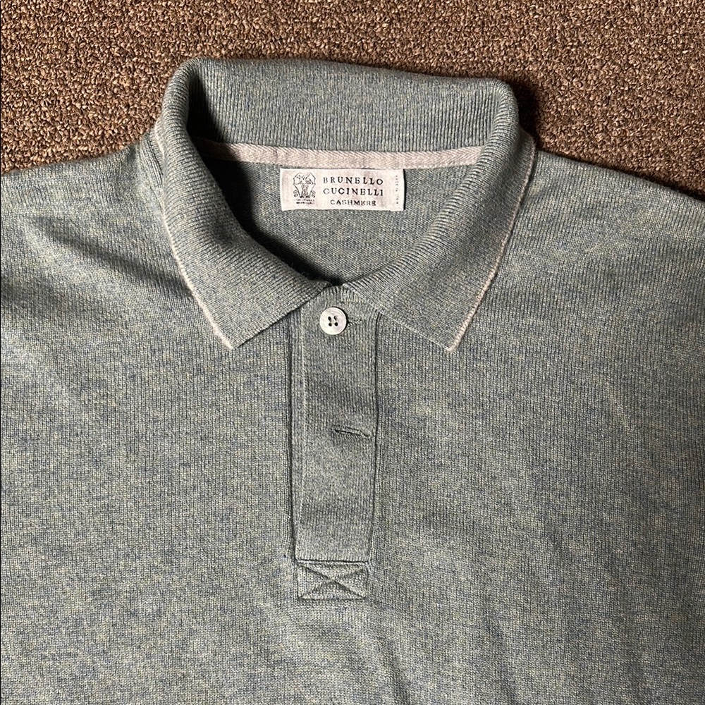 Brunello Cucinelli Gray Polo Shirt Classic Style
